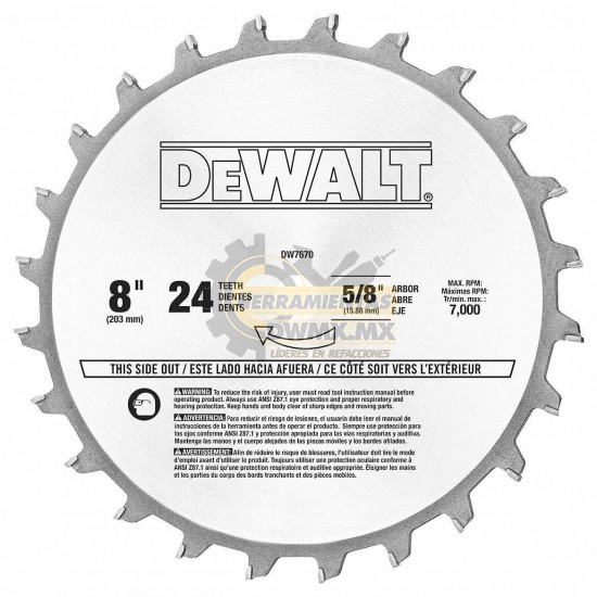 DISCO DE HOJAS PARA RANURAR DEWALT DW7670