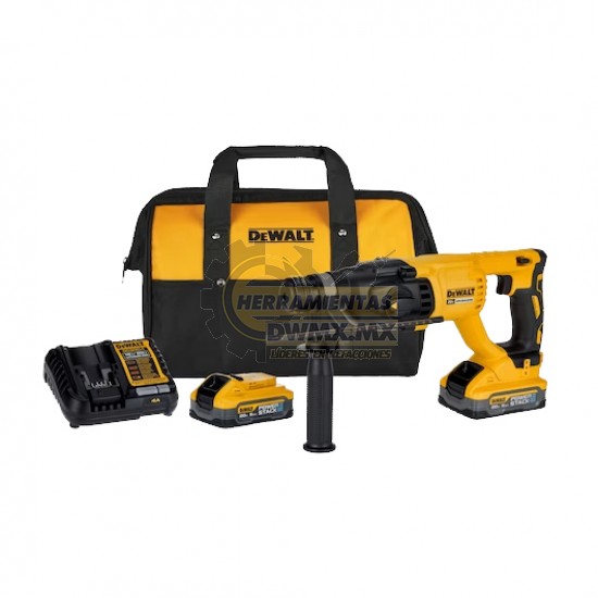 KIT DE ROTOMARTILLO SDS PLUS 1" INALAMBRICO 20V MAX DEWALT DCH133H2-B3                         